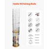 VEVOR Fishing Rod Holders for 16 Fishing Poles, Wood Round Fishing Rods Rack for Garage Organization and Storage, Floor Stand Space-Saving Equipment, for Reels Gear Accessories, Gifts for Men