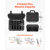 VEVOR Hard Pistol Case, Heavy Duty Hard Gun Case with XPE Foam Lining, Waterproof Pistol Storage Box with Customizable Interior & Handle for Gun, Lenses, Camera, Gear, TSA Compliant, 15.9x12.5x7.5 in
