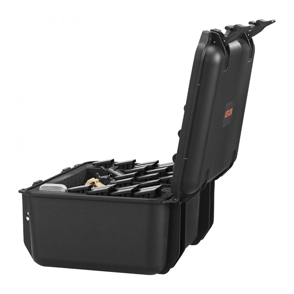 VEVOR Hard Pistol Case, Heavy Duty Hard Gun Case with XPE Foam Lining, Waterproof Pistol Storage Box with Customizable Interior & Handle for Gun, Lenses, Camera, Gear, TSA Compliant, 15.9x12.5x7.5 in