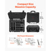 VEVOR Hard Pistol Case, Heavy Duty Hard Gun Case with XPE Foam Interior, Waterproof Pistol Storage Box with Customizable Lining & Handle for Gun, Lenses, Camera, Gear, TSA Compliant, 18.7x12.5x7.5 in