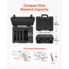 VEVOR Hard Pistol Case, Heavy Duty Hard Gun Case with XPE Foam Lining, Waterproof Pistol Storage Box with Customizable Interior & Handle for Gun, Lenses, Camera, Gear, TSA Compliant, 18.7x12.5x7.5 in