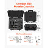 VEVOR Hard Pistol Case, Heavy Duty Hard Gun Case with XPE Foam Lining, Waterproof Pistol Storage Box with Customizable Interior & Handle for Gun, Lenses, Camera, Gear, TSA Compliant, 19.3x17.1x8.3 in
