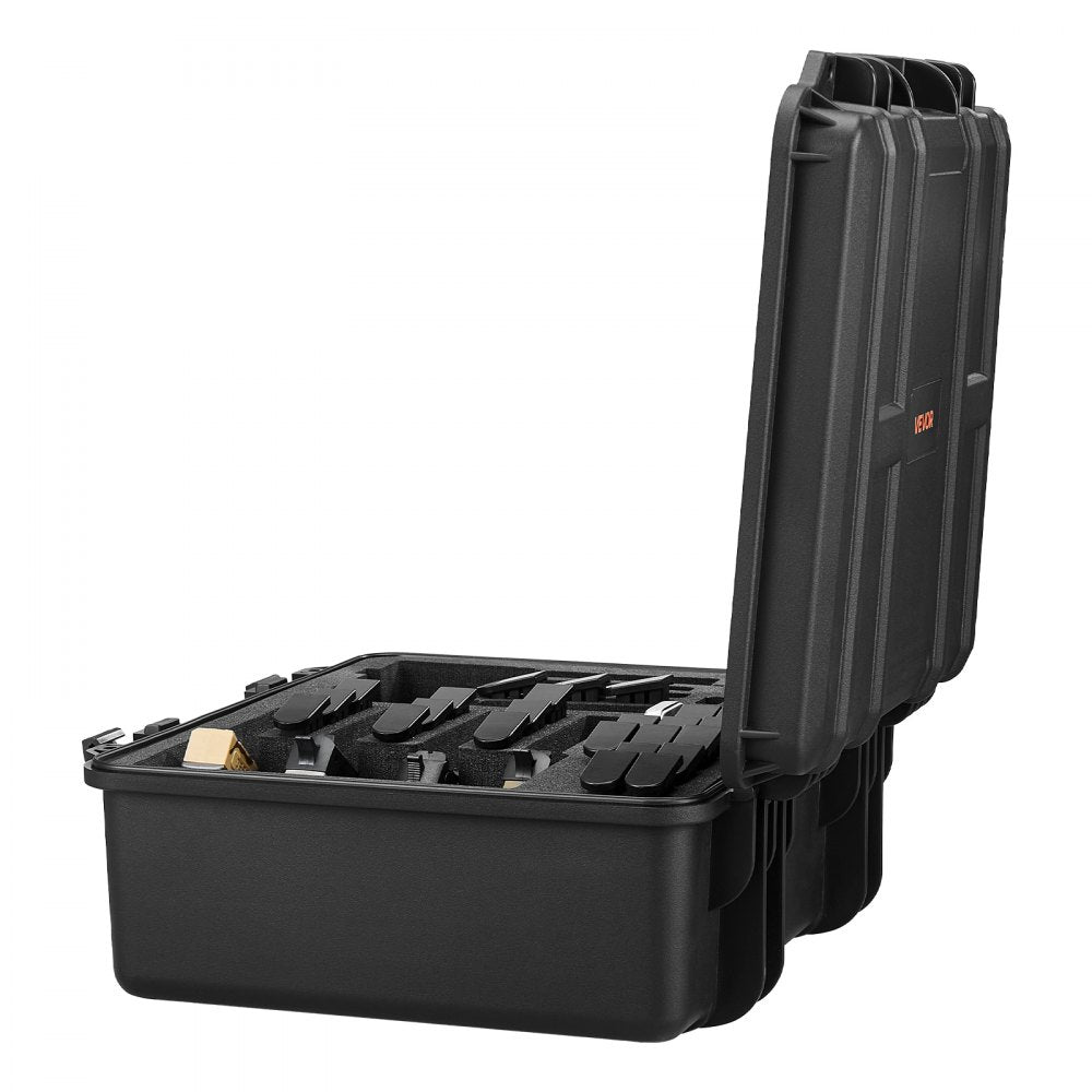 VEVOR Hard Pistol Case, Heavy Duty Hard Gun Case with XPE Foam Lining, Waterproof Pistol Storage Box with Customizable Interior & Handle for Gun, Lenses, Camera, Gear, TSA Compliant, 19.3x17.1x8.3 in
