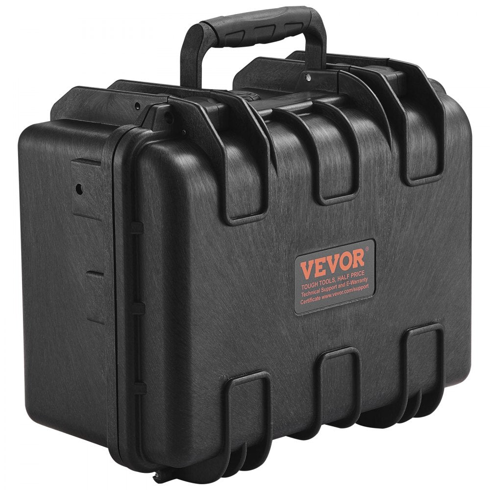 VEVOR Hard Pistol Cases with Pre-cut PU Foam, Waterproof & Dustproof Hard Gun Case for 2 Pistol, 14.1×11.5×7.6 in Lockable Pistol Case, Black