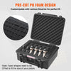 VEVOR Hard Pistol Cases with Pre-cut PU Foam, Waterproof & Dustproof Hard Gun Case for 6 Pistol, 19.3×17.1×8.3 in Lockable Pistol Case, Black