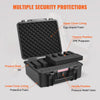VEVOR Hard Pistol Cases with Pre-cut Lining, Waterproof & Dustproof Hard Gun Case for 6 Pistol, 19.3×17.1×8.3 in Lockable Pistol Case, Black