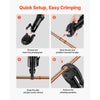 VEVOR VUS Press Jaws for 24KN Compact Series Press Tools, 3PCS Pressing Jaws 1/2", 3/4" & 1" - Compatible with ProPress Copper Pipes Connections, Includes Carrying Case