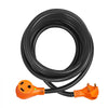 VEVOR 50 ft RV Extension Cord, 30 Amp, Heavy Duty STW RV Power Cord, NEMA TT-30R Female NEMA TT-30P Male Plug, with LED Indicator Handle 15A Adapter, for RVs, trams, generators, campers, ETL Listed