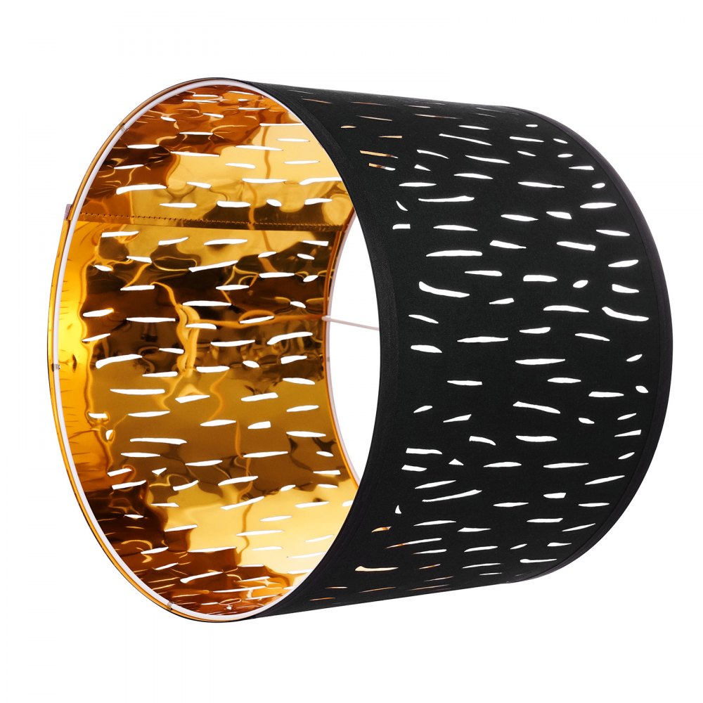 VEVOR Drum Lamp Shade 2 Set, 13 in Top x 13 in Bottom x 10 in High, Medium Drum Lampshade with Harp, Replacement Lamp Shade for Table Lamps Floor Lamps Pendant Lights, Black Hollow-carved Design