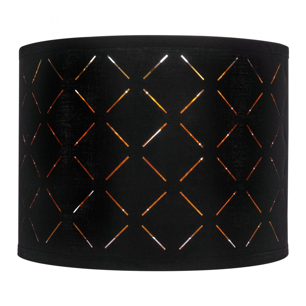 VEVOR Drum Lamp Shade 2 Set, 13 in Top x 13 in Bottom x 10 in High, Medium Drum Lampshade with Harp, Replacement Lamp Shade for Table Lamps Floor Lamps Pendant Lights, Black Diamond Hollow Design