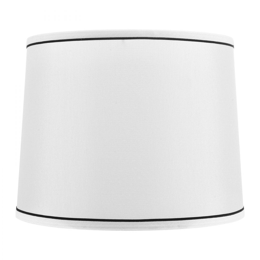 VEVOR Lamp Shade 2 Set, 11 in Top x 13 in Bottom x 10 in High (Spider Fitter), Medium Lampshade with Harp, Replacement Lamp Shade for Table & Floor Lamps Pendant Lights, White with Black Edge