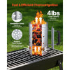 VEVOR Charcoal Chimney Starter, 4 lbs Large Capacity Coal Fireplace, Heavy Duty BBQ Steel Chimney Starter for Charcoal Grill and Barbecues, Compact On-the-Go Carbon Lighter and BBQ Grill Tool, Silver