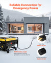 VEVOR 30 Amp Generator Cord and Power Inlet Box, 100 FT, 125/250V NEMA L14-30P to L14-30R Heavy Duty Extension Power Cord, SJTW 10AWG 7500W, Pre-Drilled Inlet Box, for Generator to House, ETL Listed