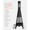 VEVOR Chiminea, 20 Inch Outdoor Wood Burning Firepit, Conical Fireplace for BBQ & Warming, Outside Wooden Fire Pit with Grill Mesh, Chimney Coat & Rustproof Chiminea Lid, for Patio, Garden, Backyard