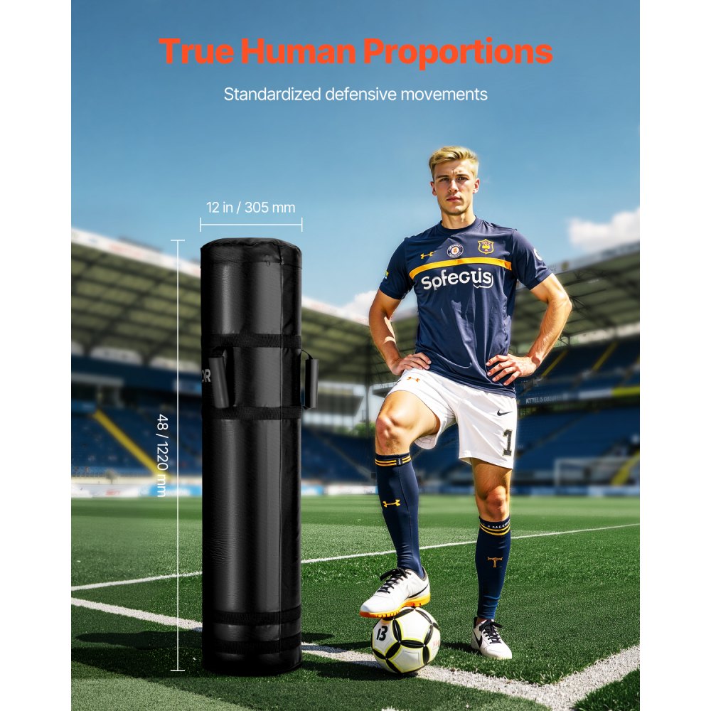 VEVOR Football Tackling Dummy, 47.2 in Blocking Pad Equipment for Practice, Heavy Duty Tackle Dummies with Handles, Great for Contact Drills, Kickboxing, Martial Arts, Sports Training, 1PCS (UNFILLED)