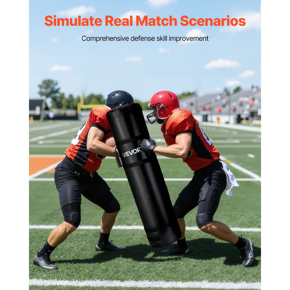 VEVOR Football Tackling Dummy, 47.2 in Blocking Pad Equipment for Practice, Heavy Duty Tackle Dummies with Handles, Great for Contact Drills, Kickboxing, Martial Arts, Sports Training, 1PCS (UNFILLED)