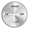 VEVOR Chop Saw Blade 14-in 66 Teeth Cermet-Tipped Metal Cold Cutting Blade, Compatible with Chop Saws, 4000 Cuts, Cutting Smooth Surfaces with No Burrs, Noise Reduction and Heat Dissipation Holes