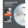 VEVOR Chop Saw Blade 16-in 96 Teeth Cermet-Tipped Metal Cold Cutting Blade, Compatible with Chop Saws, 4000 Cuts, Cutting Smooth Surfaces with No Burrs, Noise Reduction and Heat Dissipation Holes