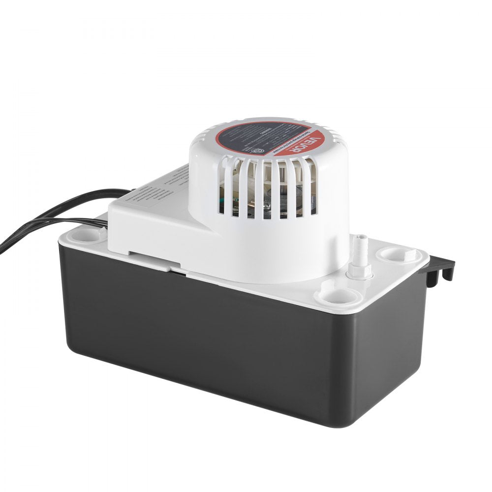 VEVOR Condensate Removal Pump, 1/50 HP, 65 GPH, 15 ft Lift, 1/2 Gal Tank Automatic AC Condensation Pump with Float Switch & 20 ft Hose for Air Conditioner, Dehumidifier, Furnace, Ice Maker Water Drain