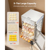VEVOR 5-Tier Commercial Food Warmer Display, 1200W Food Display Warmer with LED Light, Adjustable Shelf & Stainless Steel Frame, 86℉~230℉ Steam Heating, 120L for Hamburger, Pizza, Bread, Fried Chicken