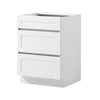VEVOR White Shaker Base Cabinet Ready to Assemble, 24"W Unassembled Cabinet, 24" W x 24" D x 34.5" H, with 3 Drawers, Soft-Close Hardware, Fine Edge Banding, for Home, Office, and Laundry Room