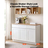 VEVOR White Shaker Base Cabinet Ready to Assemble, 48"W Unassembled Sink Base Cabinet, 48" W x 24" D x 34.5" H, with 3 Doors, Soft-Close Hardware, Fine Edge Banding, for Home, Office, and Laundry Room