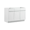 VEVOR White Shaker Base Cabinet Ready to Assemble, 48"W Unassembled Sink Base Cabinet, 48" W x 24" D x 34.5" H, with 3 Doors, Soft-Close Hardware, Fine Edge Banding, for Home, Office, and Laundry Room