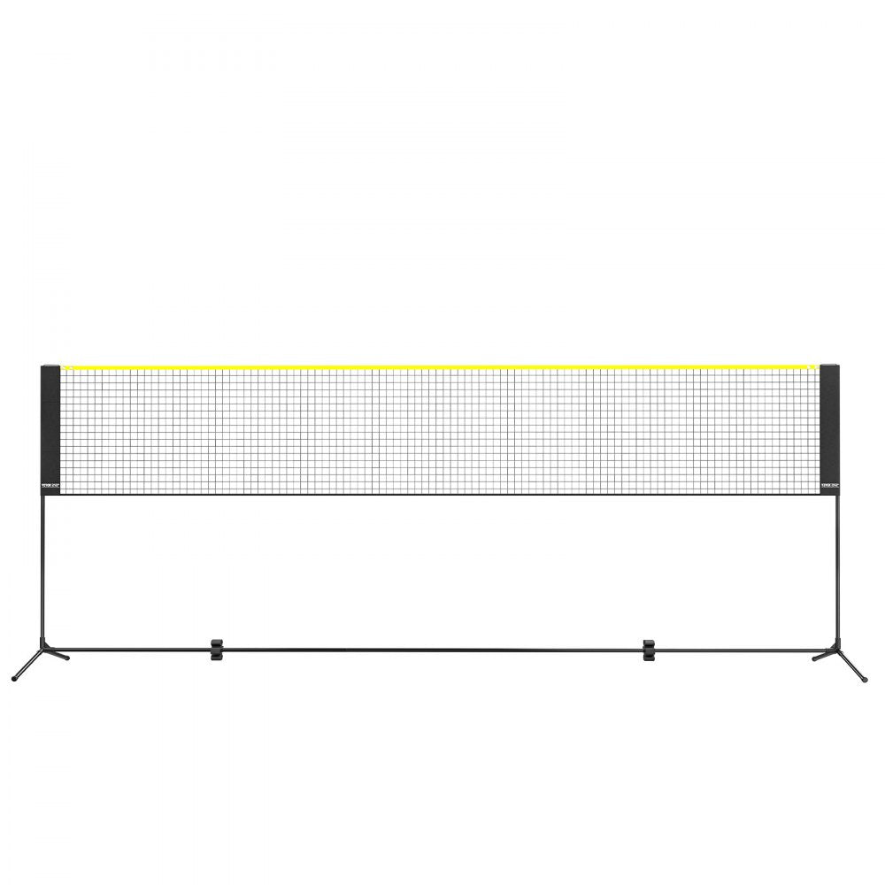 VEVOR Badminton Net, Height Adjustable Volleyball Net, 14ft Wide Foldable Pickleball Net, Portable Easy Setup Tennis Net Set with Poles, Stand and Carry Bag, for Kids Backyard Game Indoor Outdoor Use