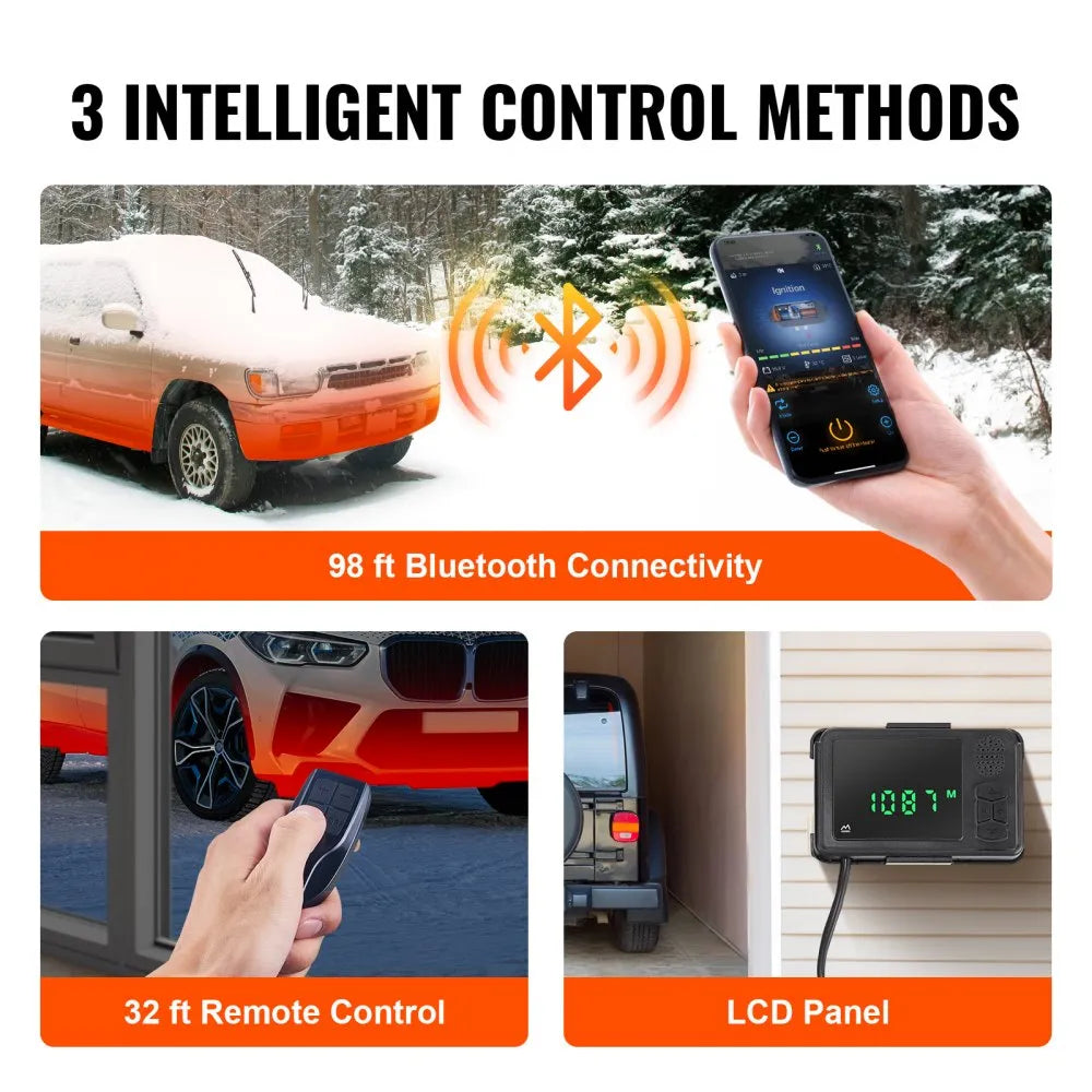 VEVOR Diesel Air Heater 12V 2KW Bluetooth App LCD Display for Car Bus RV