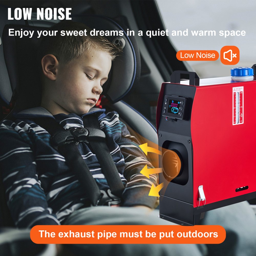 VEVOR 5KW Diesel Air Heater All in One 12V Diesel Parking Heater Silencer 5000W Diesel Heater Remote Control with LCD Switch for RV Motorhome Bus and Trailer