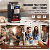 VEVOR Coffee Maker with Grinder, 12 Cup Coffee Machine, Grind and Brew Coffee Maker with 3 Brew Strength Control, 24-Hour Timer for Auto Brew, for Home Office Restaurant