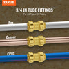 VEVOR Pipe Fittings, 3/4" 12PCS Brass Pipe Fittings, Straight-Through Push-Fit Pipe Connector Brass Air Fittings, Heavy Duty Plumbing Fittings Adapter for Heating/Shower Systems, Water Pipes