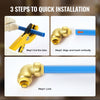 VEVOR Pipe Fittings, 1/2" 12PCS Brass Pipe Fittings, Elbow Push-Fit Pipe Connector Brass Air Fittings, Heavy Duty Plumbing Fittings Adapter for Heating/Shower Systems, Water Pipes