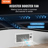 VEVOR Register Booster Fan, Quiet Vent Booster Fan Fits 6 x 10 inch Holes, with Remote Control and Thermostat Control, Adjustable Speed for Heating Cooling Smart Vent, White