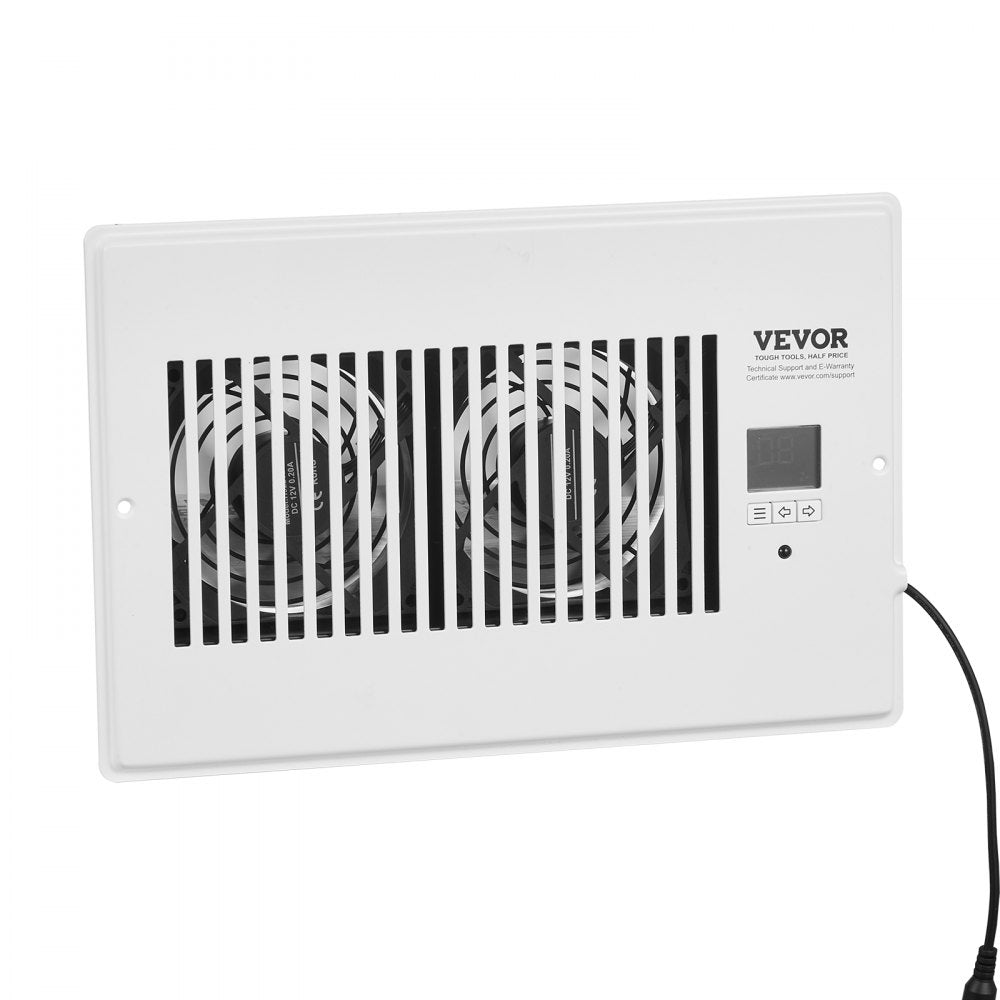 VEVOR Register Booster Fan, Quiet Vent Booster Fan Fits 6 x 10 inch Holes, with Remote Control and Thermostat Control, Adjustable Speed for Heating Cooling Smart Vent, White