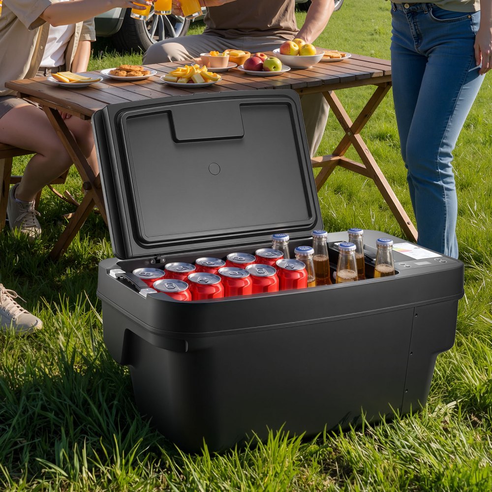 VEVOR 12 Volt Refrigerator, 37 QT/ 35L Car Fridge for Tesla Model Y, Portable Electric Freezer Compressor with APP Control, 12V/24V DC, -8℉ to 50℉