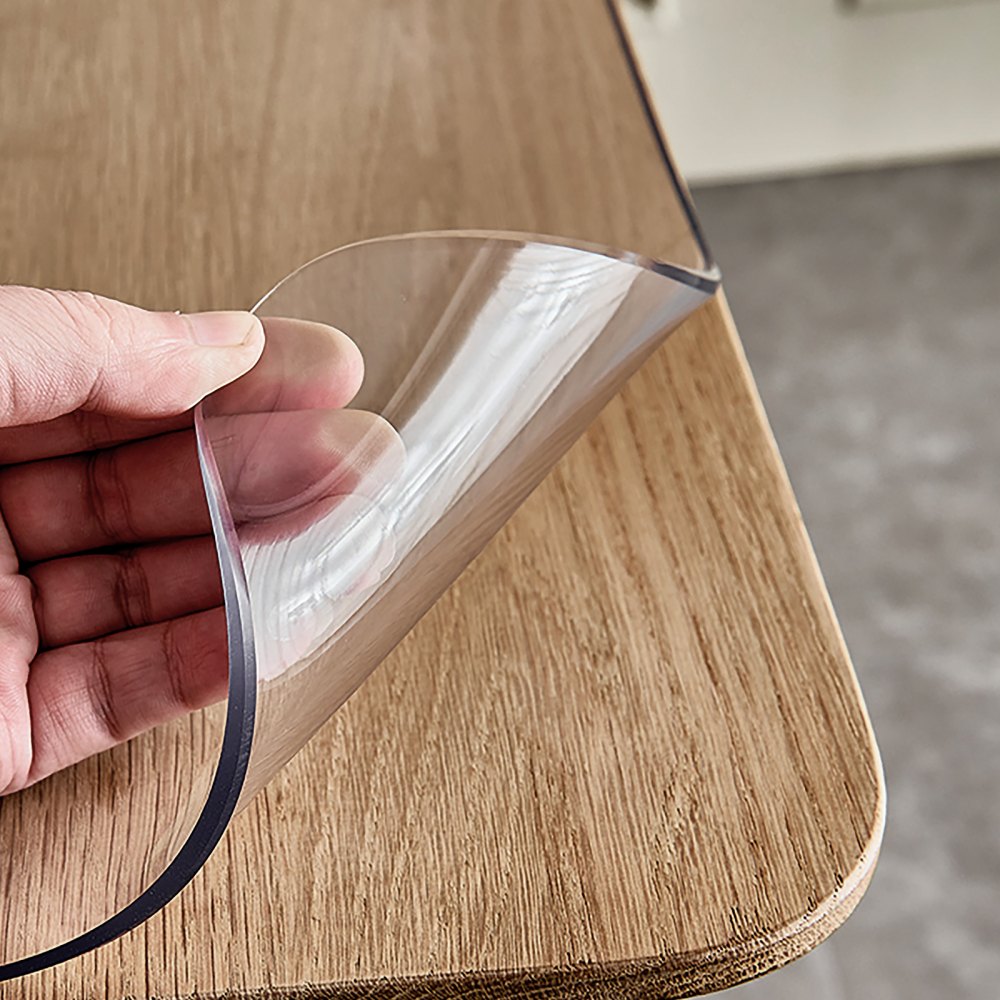 VEVOR Plastic Table Cover, 46"x96"x0.08", Transparent PVC Table Protector, Rectangle Clear Desk Mat, Water Oil Proof Table Cover for Dining Table Coffer Table Kitchen Worktable Dresser Cabinet, etc.