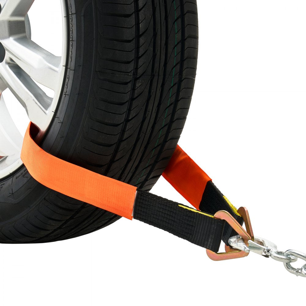 VEVOR Axle Straps, 2 in x 3.2 ft Heavy Duty Axle Tie Down Straps, 12000 lbs Break Strength Axle Tie Down Straps with D Rings, 4 Pack Heavy Duty Axle Straps, for Car, Trailer, Truck, Towing & Hauling