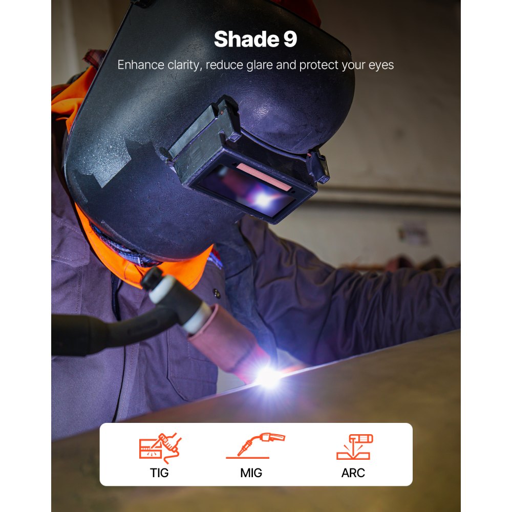 VEVOR Auto Darkening Welding Lens 4.25" x 2", Shade 9 True Color Welding Lens with Dual Arc Sensors & Gold Coating, Compatible with Most Welding Helmets for TIG, MIG, MMA, ARC Applications