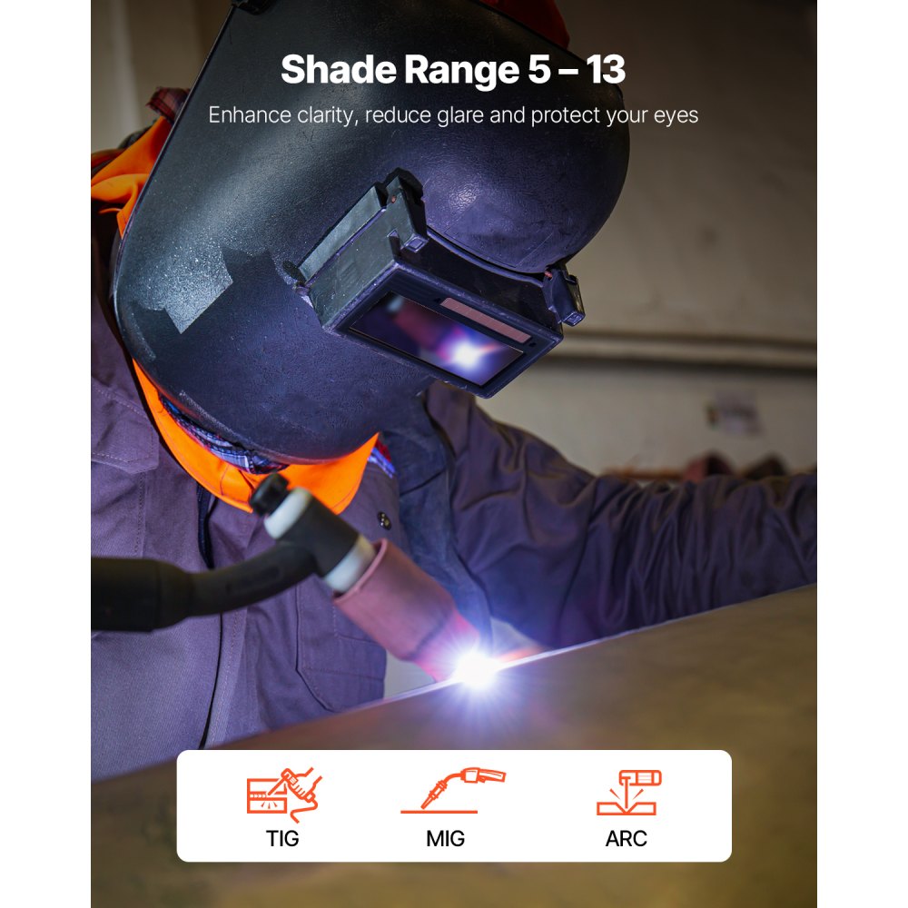 VEVOR Auto Darkening Welding Lens 4.25" x 2", Shade 5-13 Adjustable True Color Welding Lens with Dual Arc Sensors & Gold Coating, Compatible with Most Welding Helmets for TIG, MIG, MMA Applications