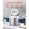VEVOR Countertop Ice Maker, 9 Cubes Ready in 6 Mins, 33lbs in 24Hrs, Self-Cleaning Portable Ice Maker with Ice Scoop and Basket, Ice Machine with 2 Sizes Bullet Ice for Home Kitchen Office Bar Party