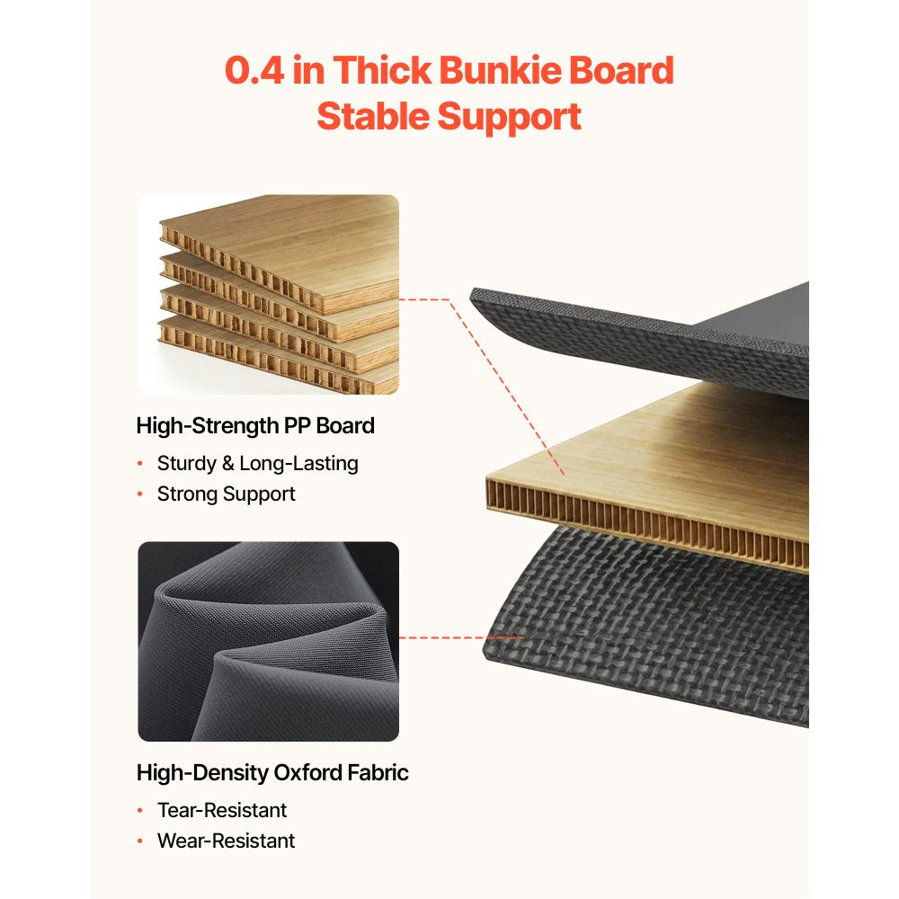 VEVOR Bunkie Board, Queen Size 80.3 x 60.2 in, Foldable Bed Board Under Mattress with Hook-and-Loop Straps, PP Core with 600D Oxford Fabric, Anti-Sag for Metal Frames, Bunk Beds, and Sleeper Sofas