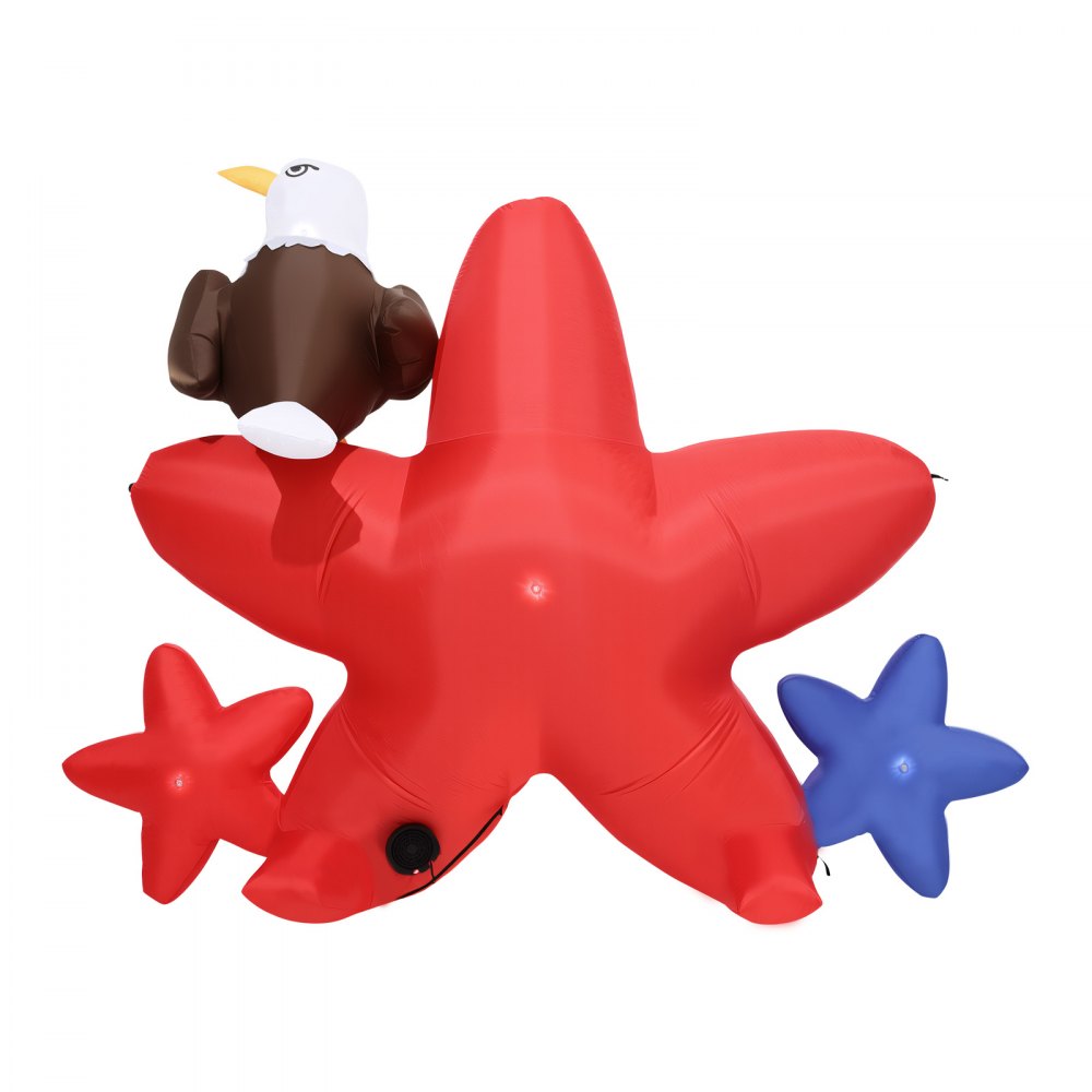 VEVOR 4.82 ft Patriotic Inflatable Decoration, Fourth of July Blow Up Inflatable Independence Day Decoration, Five-pointed Star & Eagle with Built-in LED Lights for Holiday Indoor Outdoor Yard Decor