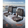 VEVOR Boat Seat, Low Backrest, Folding Fishing Boat Seat with Thickened Sponge Cushion & PU Polyester Fabric, Strong PP Frame, Flip Up Boat Seat for Boats, Yachts, Ships, Camouflage Color (2 Seats)