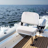 VEVOR Boat Seat, Low Backrest, Folding Fishing Boat Seat with Thickened Sponge Cushion & Waterproof PVC Leather, Aluminum Alloy Hinges, Flip Up Boat Seat for Fishing Boats, Yachts, Ships, White