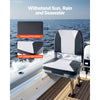 VEVOR Boat Seat, Low Backrest, Folding Fishing Boat Seat with Thickened Sponge Cushion & Waterproof PVC Leather, Aluminum Alloy Hinges, Flip Up Boat Seat for Fishing Boats, Yachts, Ships, Black & Grey