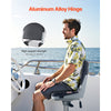 VEVOR Boat Seat, Low Backrest, Folding Fishing Boat Seat with Thickened Sponge Cushion & Waterproof PVC Leather, Aluminum Alloy Hinges, Flip Up Boat Seat for Fishing Boats, Yachts, Ships, Black & Grey