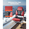 VEVOR Boat Seat, High Backrest, Folding Fishing Boat Seat with Thickened Sponge Cushion & Waterproof PVC Leather, Aluminum Alloy Hinges, Flip Up Boat Seat for Boats, Yachts, Ships, Black & Red