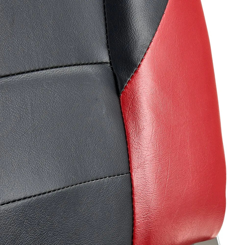 VEVOR Boat Seat, High Backrest, Folding Fishing Boat Seat with Thickened Sponge Cushion & Waterproof PVC Leather, Aluminum Alloy Hinges, Flip Up Boat Seat for Boats, Yachts, Ships, Black & Red
