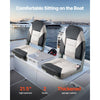 VEVOR Boat Seat, High Backrest, Folding Fishing Boat Seat with Thickened Sponge Cushion & Waterproof PVC Leather, Aluminum Alloy Hinges, Flip Up Boat Seat for Boats, Yachts, Ships, Black & Grey